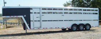 28ft Aluminum Stock Trailer w/Black Nose