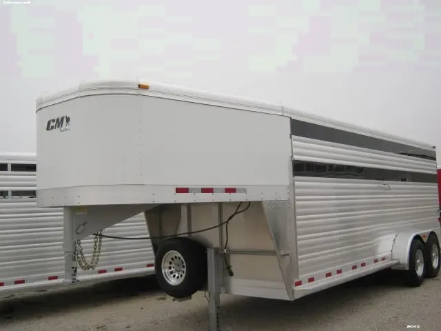 White Aluminum 20ft Livestock Trailer