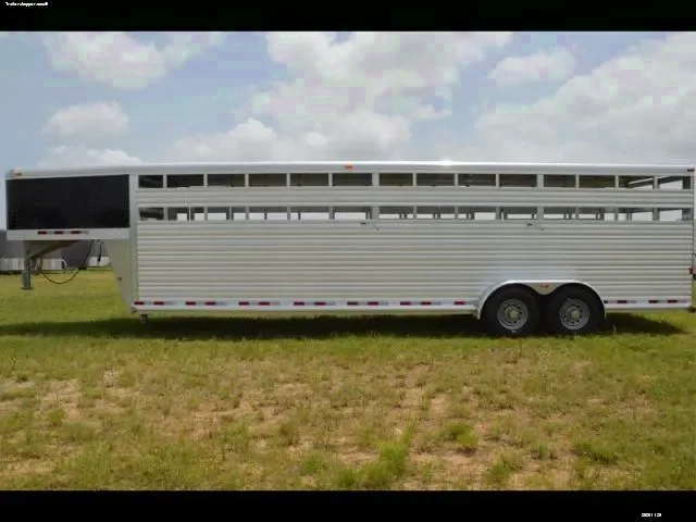 28ft Aluminum Gooseneck Stock Trailer 7 Foot Tall