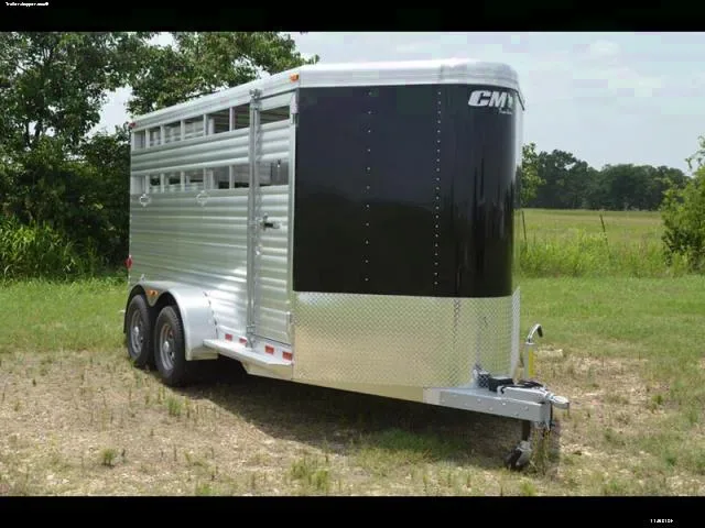 16ft  Aluminum Bumper Pull Stock Trailer w/Black Nose