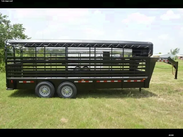 Black GN Cattle Trailer w/Black Tarp