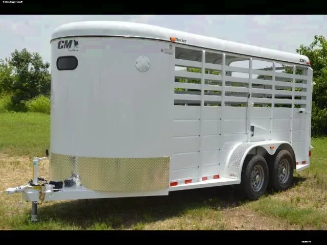 Bumper Pull White 16ft TA Livestock Trailer