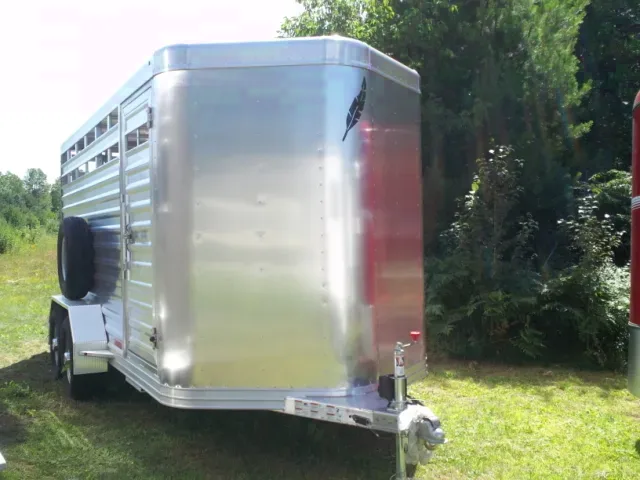 16ft aluminum bumper pull stock trailer