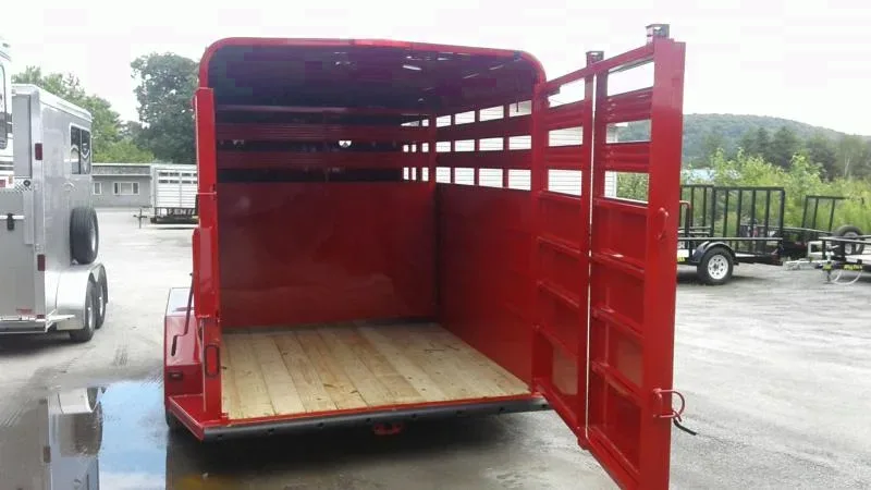 16ft Stock Livestock Trailer Shown in Red
