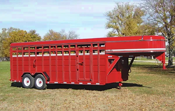 20ft Red Gooseneck Steel Stock Trailer