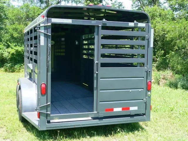 Grey 16ft Stock Bumper Pull-Double Doors
