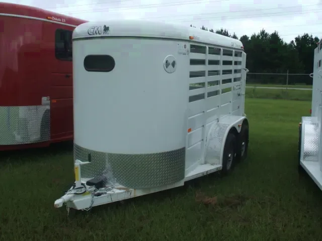 12ft White Steel Stock Trailer