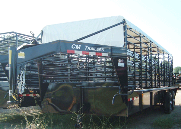Black 24ft  Tarp Top Stock Trailer