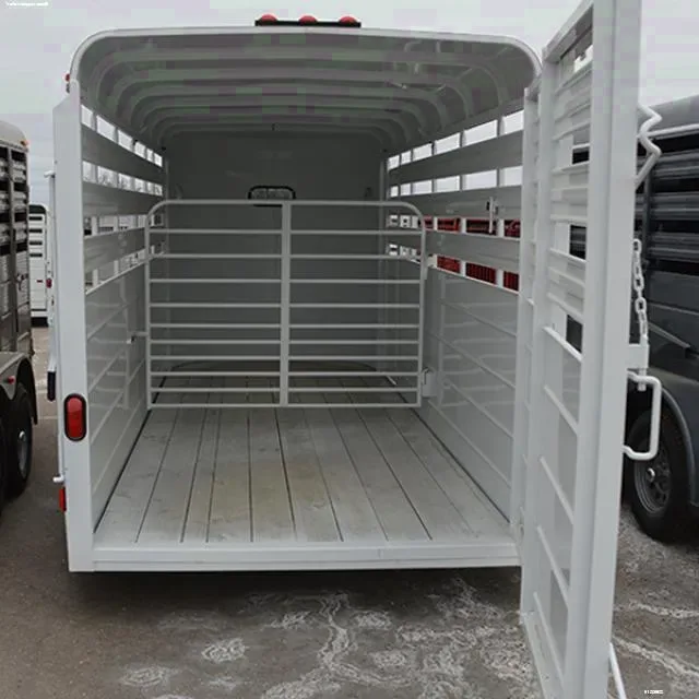 White 14ft Bumper Pull Livestock