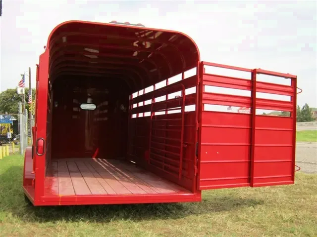 Red Steel 16ft Bumper Pull Stock Trailer