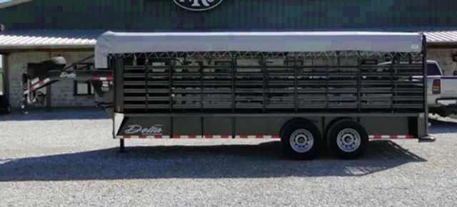 Charcoal Gooseneck 16ft Livestock Trailer