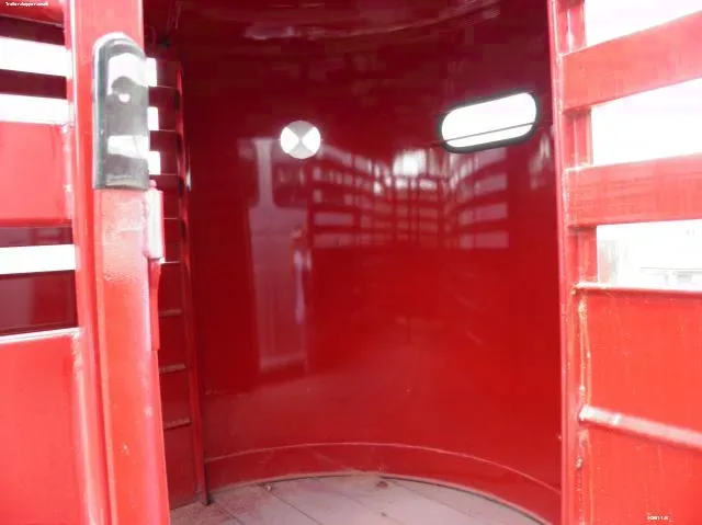 14ft Stock Trailer-Red Rounded Front w/window and double Rear Doors