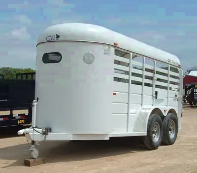 14ft Livestock Bumper Pull w/Spare Tire Rack