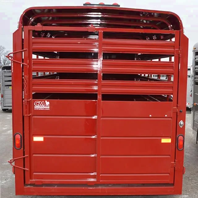 Red 14ft Bumper Pull Livestock Trailer
