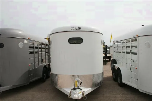 16ft White Bumper Pull Livestock Trailer