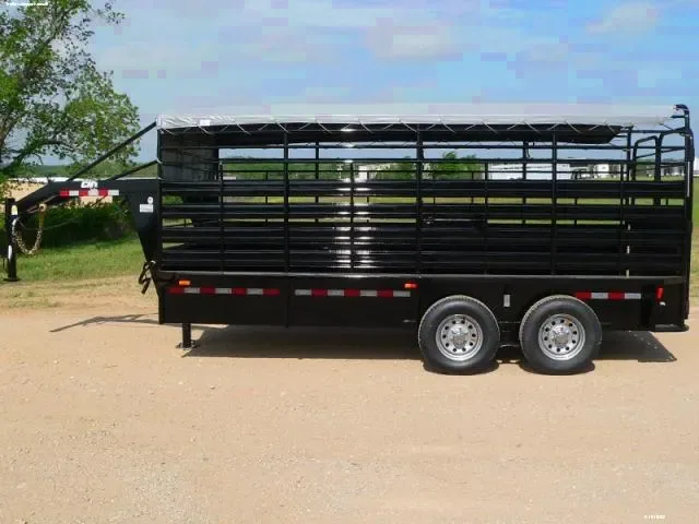 20ft Steel Tarp Top Stock Trailer