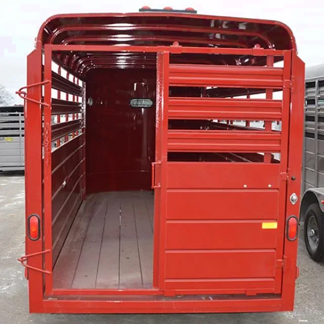 Red   14ft Bumper Pull Livestock Trailer