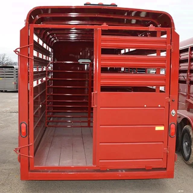 Red 16ft Bumper Pull Livestock Trailer
