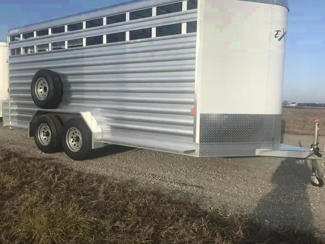 16ft Aluminum/White Livestock Trailer with 5200# Axles BP