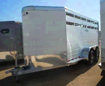 16ft Bumper Pull Stock Trailer w/White