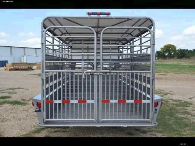Beige Gooseneck Bar Top 20ft Stock Trailer