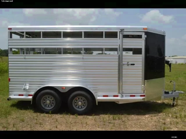 Black Front 16ft Aluminum Stock Trailer