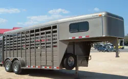 16ft Steel Livestock Trailer Gooseneck w/Spare Tire