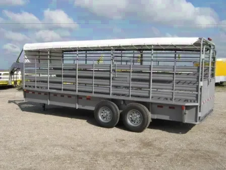 20ft Tarp Top Livestock Trailer