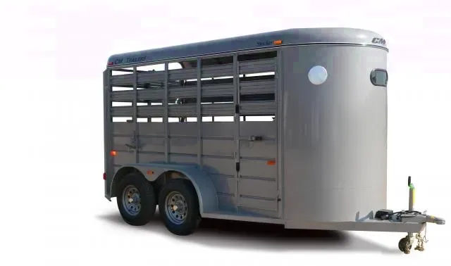 Pewter 14FT Steel Bumper Pull Stock Trailer