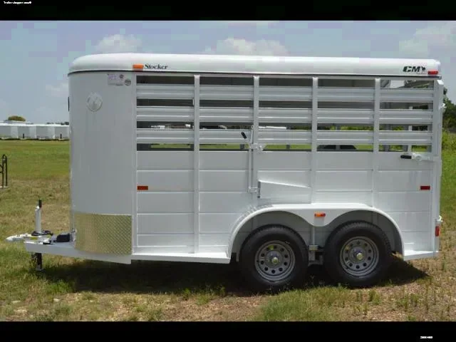 White 14ft Stock TA Bumper Pull w/Brake