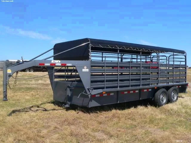 Stock Trailer 16ft Gooseneck with Covered Tarp