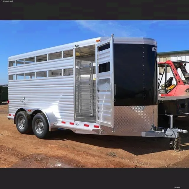 16ft Aluminum Bumper Pull Livestock Trailer w/Electric Brakes