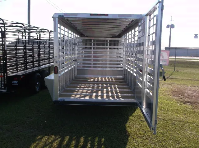 White 20ft All Aluminum Stock Trailer