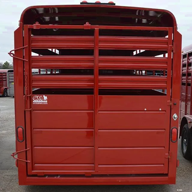 Steel Red 16ft livestock trailer with barn doors