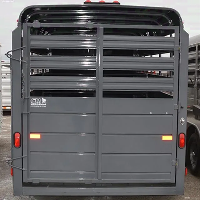 Charcoal Steel Construction 16ft Bumper Pull Stock Trailer