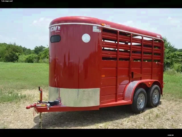 RED 14FT BP LIVESTOCK TRAILER