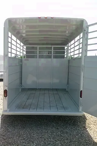 16FT WHITE BUMPER PULL STOCK TRAILER