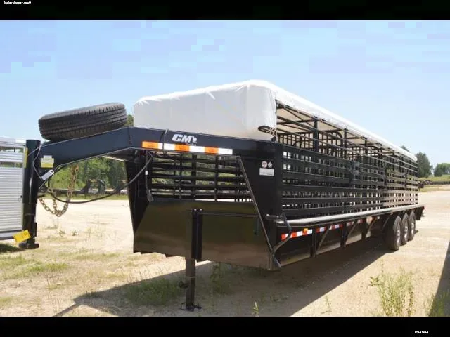 32ft GN Tarp Top Black Stock Trailer