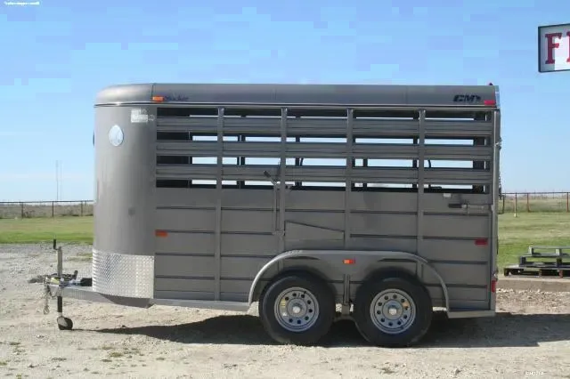 Pewter 14ft Bumper Pull Livestock Trailer