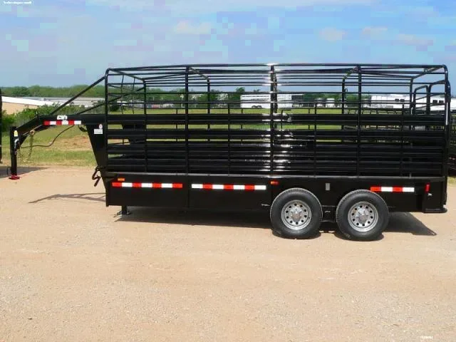 16ft Black Bar Top GN Stock Trailer