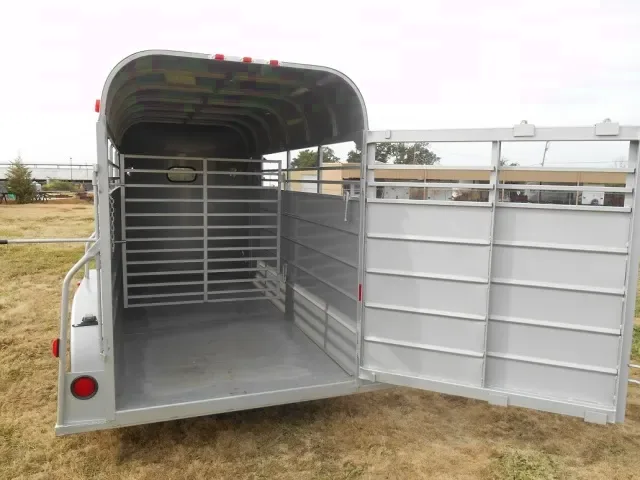 14ft METAL TOP  STOCK TRAILER