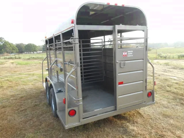 14ft Beige Steel Livestock Trailer