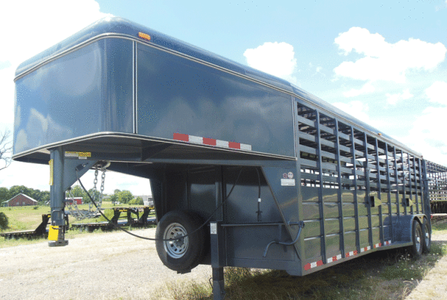 24FT FULLY COVERED NOSE GREY STOCK TRAILER