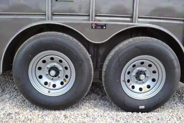 Beige 14ft  Bumper Pull Stock Trailer