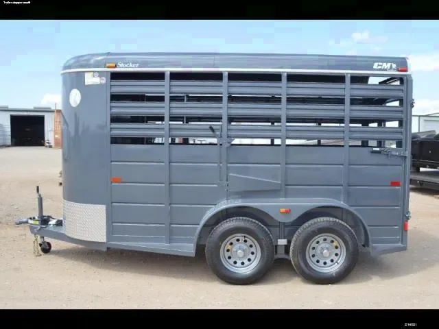 14ft Charcoal Bumper Pull Livestock Trailer