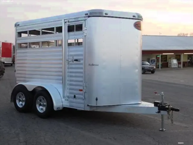 White 16ft TA Aluminum BP Stock Trailer