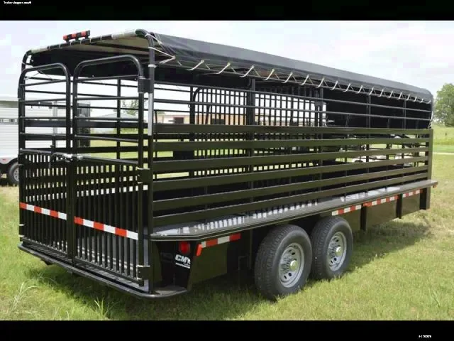 Gooseneck 20ft Tandem Axle Tarp Top Stock Trailer