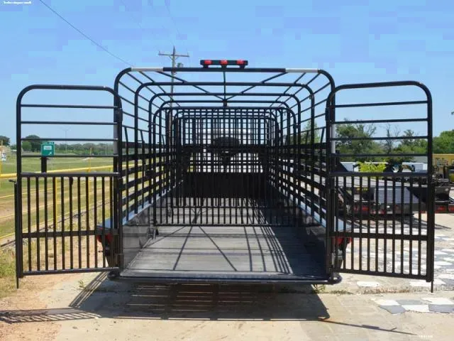 Black 28ft Bar Top Livestock Trailer