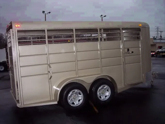 Gold 16ft Bumper Pull Stock Trailer