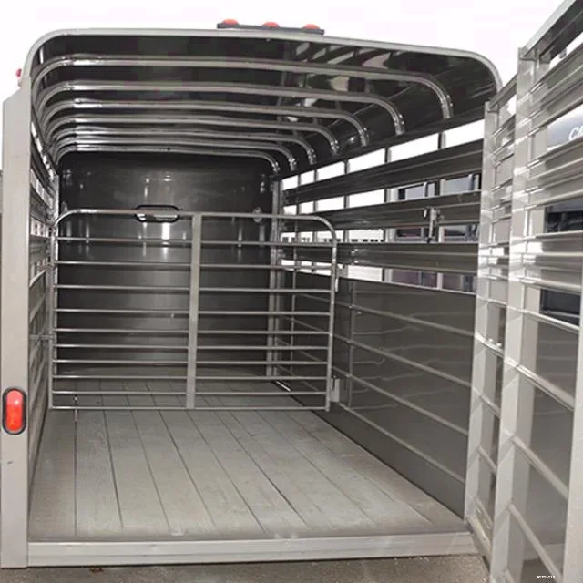 Beige 16ft Livestock Trailer w/Tandem 3500lb Axles